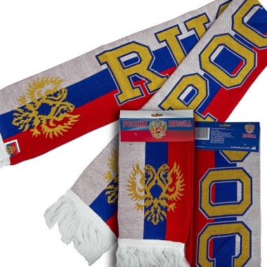 12879 Шарф триколор РОССИЯ/RUSSIA 550р.